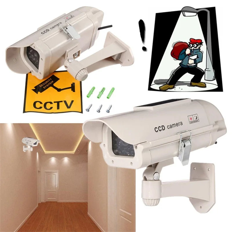 The solar energy Waterproof Fake Camera Two AA Battery LED Dummy Security Camera Ir Led Dome Camera Surveillance Camera
