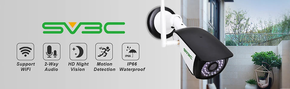 Wifi Wireless Security Camera Outdoor , SV3C 5MP Waterproof Surveillance Cameras ,Smart Home Security IP CCTV, CamHi,Onvif