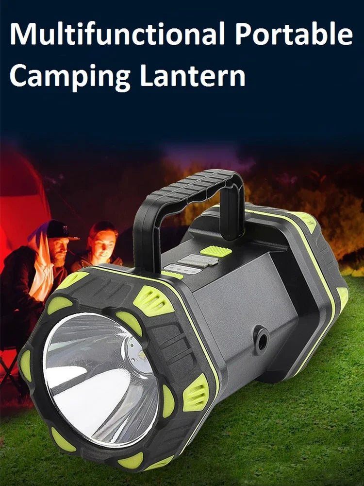 Multifunctional Camping Searchlight Rechargeable 4800mAh 18650 Battery 8 Modes Flashlight Outdoor Waterproof Emergency Work Lamp