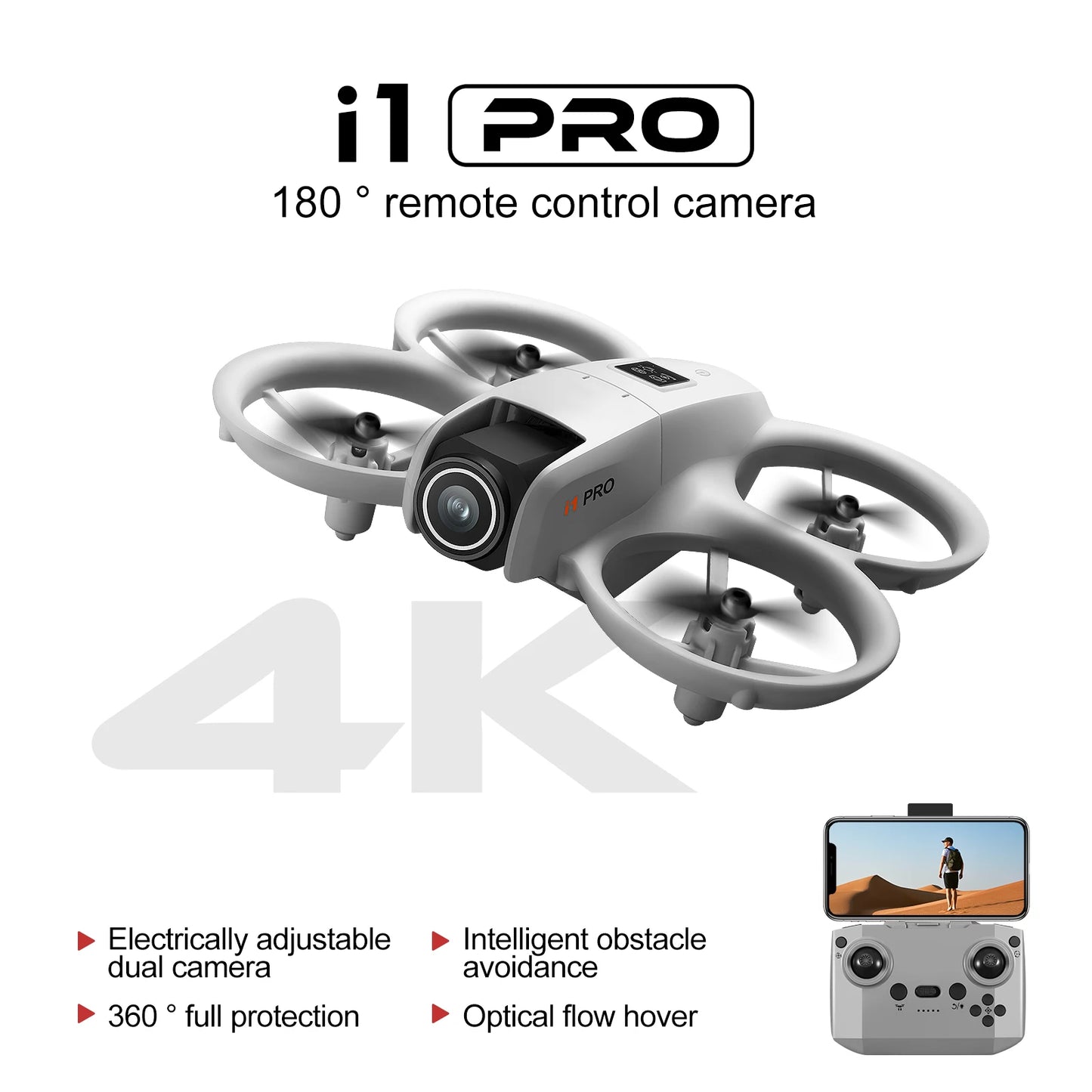 NEW i1PRO Mini Drone 8K HD Dual Camera Aerial Intellig Obstacle Avoidance Optical Flow Hover Avoidance Four-Axis RC Drone 10000M