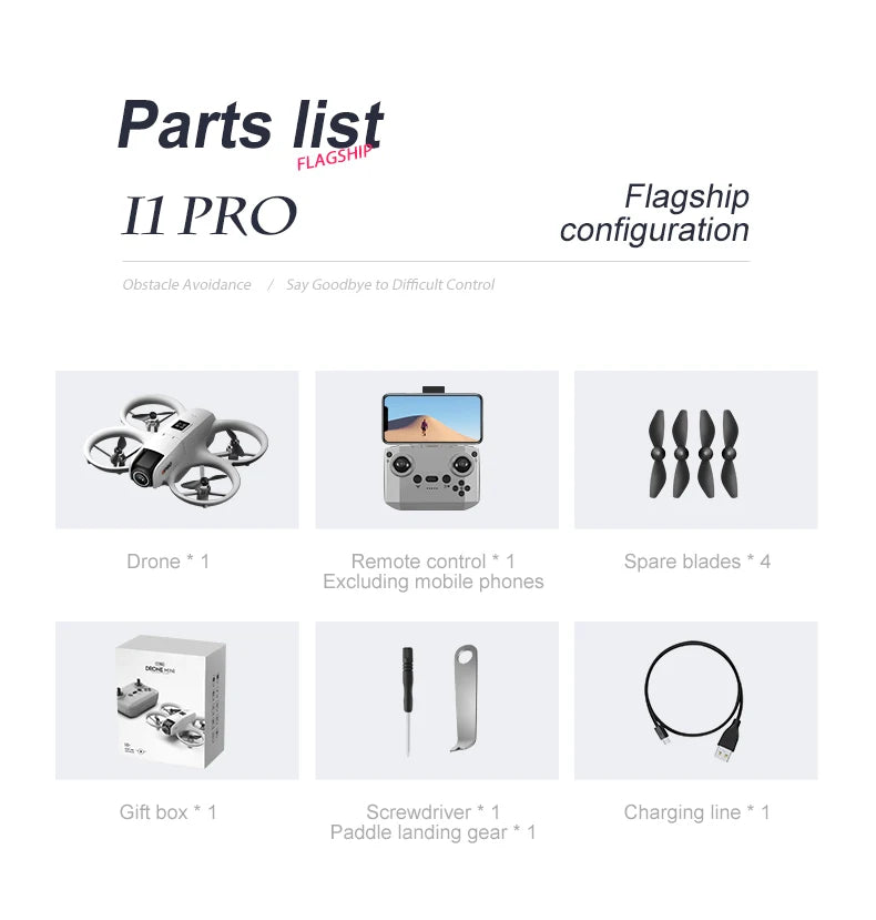 NEW i1PRO Mini Drone 8K HD Dual Camera Aerial Intellig Obstacle Avoidance Optical Flow Hover Avoidance Four-Axis RC Drone 10000M