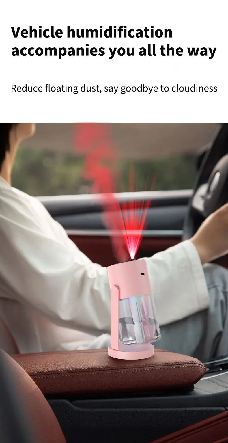 Desktop Air Car Humidifier Projection Starry Sky Top Shaking Head Humidifier Creative Hydration USB Spray Shaking Head Machine
