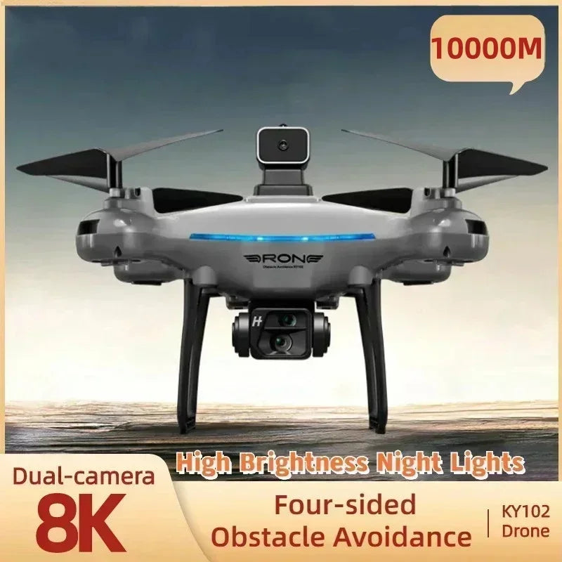 KY102 Drone 8K Professional Dual Camera Brushless Quadcopter Obstacle Avoidance Optical Flow Aerial Drone RC 10000M