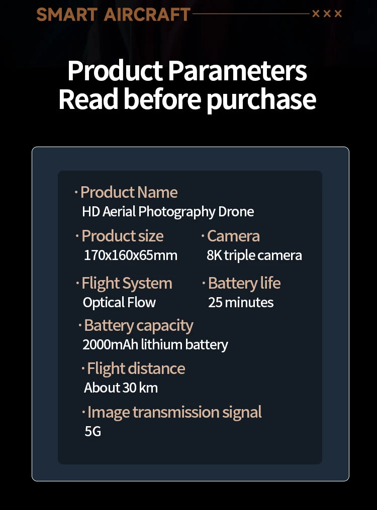 2024 New M5 Drone 8K Professional Triple Camera Brushless Motor Optical Flow Positioning Foldable Quadcopter RC Dron Toys Gifts