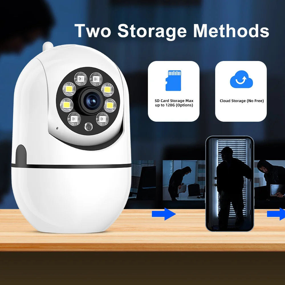 WiFi Security Camera 1080P HD Surveillance Camera Night Vision Motion Detection Siren WiFi Remote Two-Way Audio Camera