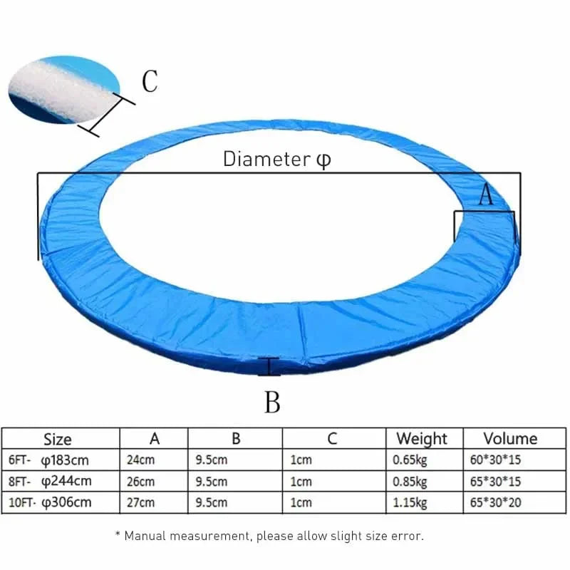 8 Feet Trampoline Protection Mat Trampoline Safety Pad Round Spring Water-Resistant Protective Cover Home Sport Accessories
