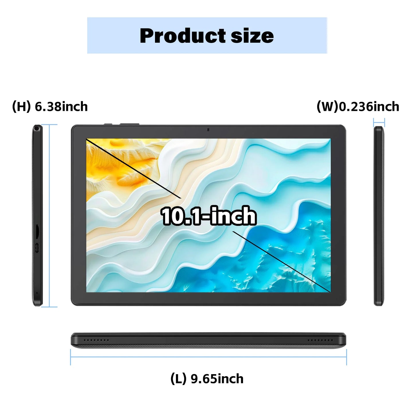 ANRY 2025 10.1 Inch 5G Wifi A523 Tablet Android 15 8GB(4+4Expand) RAM+64GB ROM IPS Display 5000Mah Dual Camera Octa-core Tablets
