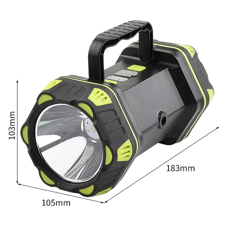 Multifunctional Camping Searchlight Rechargeable 4800mAh 18650 Battery 8 Modes Flashlight Outdoor Waterproof Emergency Work Lamp