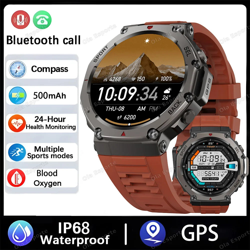 T-Rex 3 GPS Smart Watch 10ATM Waterproof Built-in Dual-band GNSS Compass Military Sport Smartwatch Men 2025 New For Xiaomi Ultra