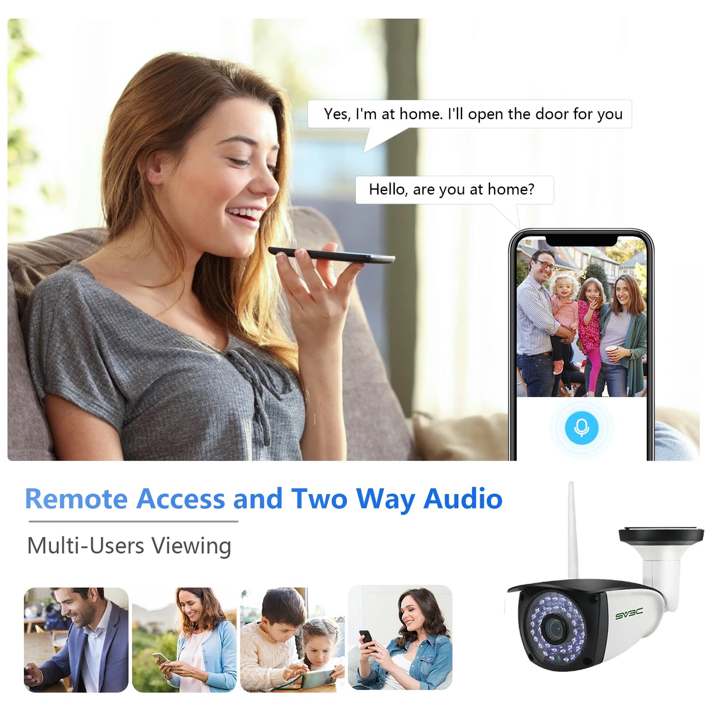 Wifi Wireless Security Camera Outdoor , SV3C 5MP Waterproof Surveillance Cameras ,Smart Home Security IP CCTV, CamHi,Onvif