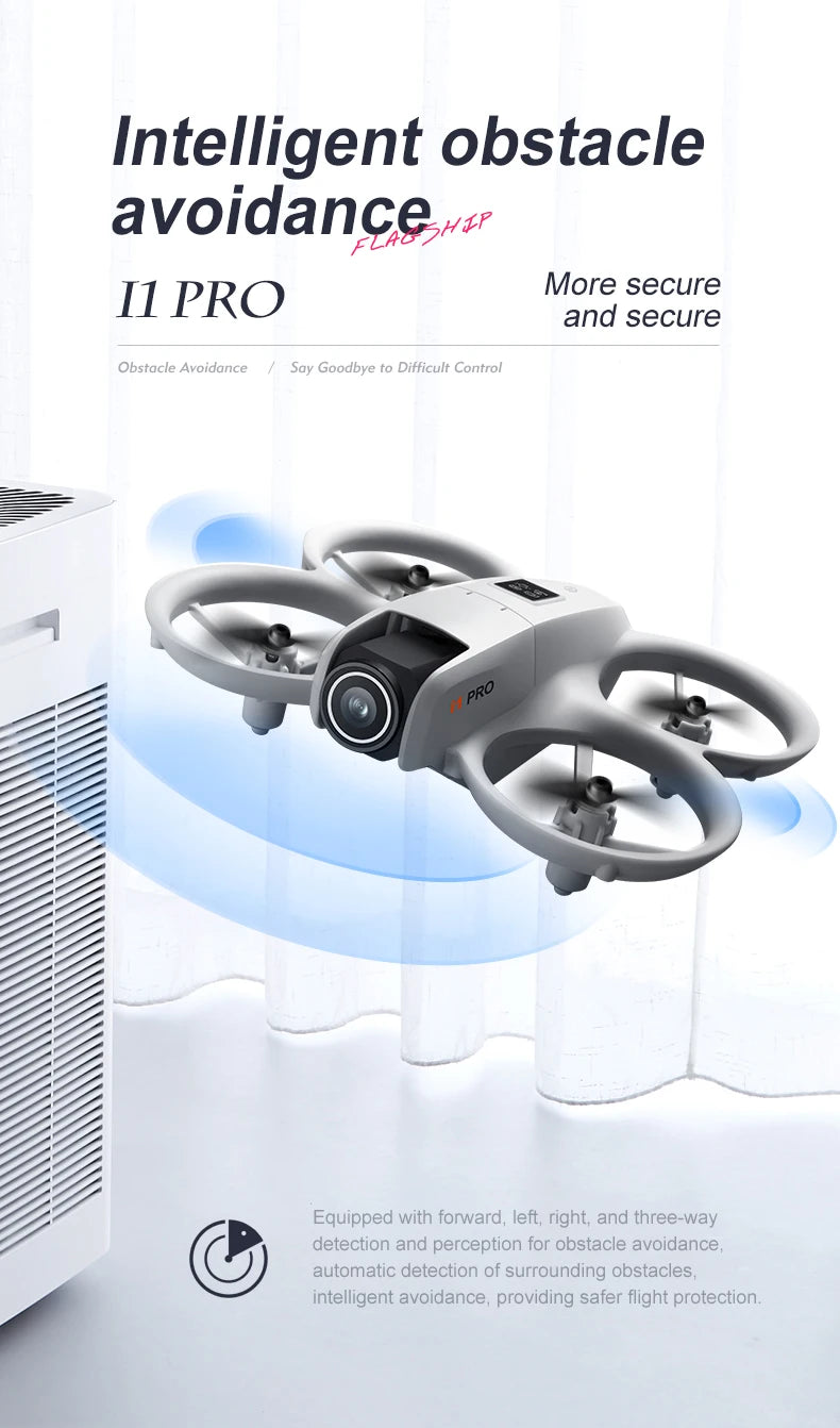 NEW i1PRO Mini Drone 8K HD Dual Camera Aerial Intellig Obstacle Avoidance Optical Flow Hover Avoidance Four-Axis RC Drone 10000M