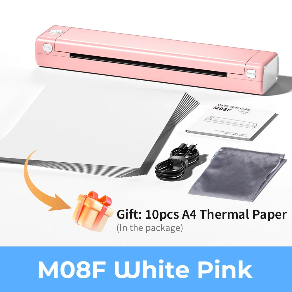 Phomemo M08F A4 Portable Thermal Printer 8.26"x11.69" A4 Thermal Paper Wireless Mobile Travel Printer Android iOS Laptop Printer
