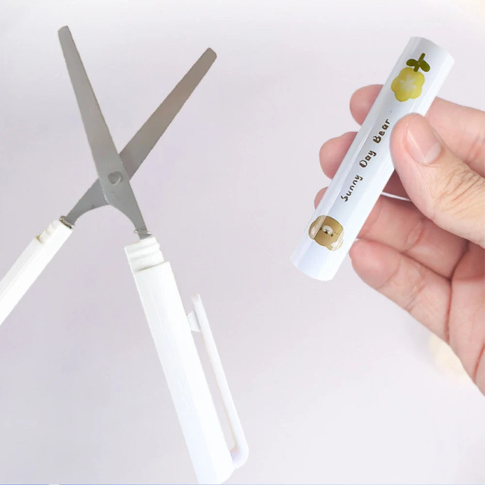 Pen shaped small, portable, and compact art paper cutting knife, student mini scissors with protective cover for greater safety