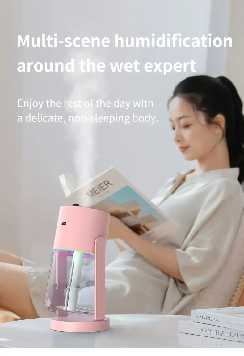 Desktop Air Car Humidifier Projection Starry Sky Top Shaking Head Humidifier Creative Hydration USB Spray Shaking Head Machine