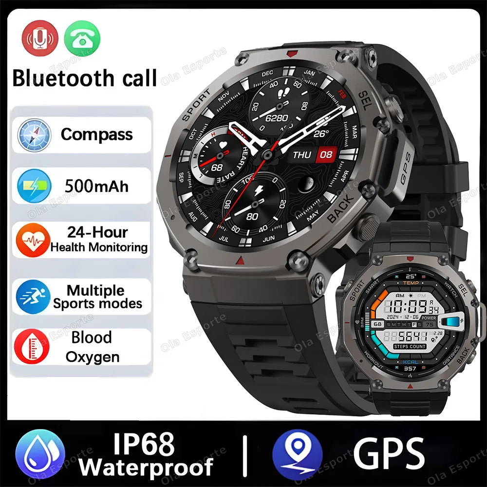 T-Rex 3 GPS Smart Watch 10ATM Waterproof Built-in Dual-band GNSS Compass Military Sport Smartwatch Men 2025 New For Xiaomi Ultra