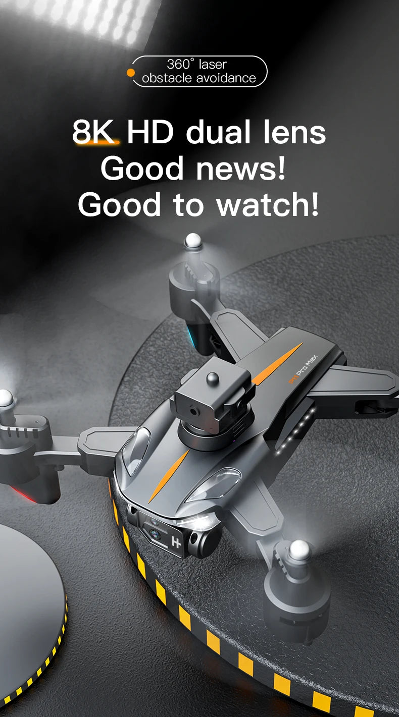 NEW P11 Max RC Drones 8K Professional HD Dual Camera Wifi Four-way Intelligent Obstacle Avoidance Foldable Quadcopter Toys Gifts