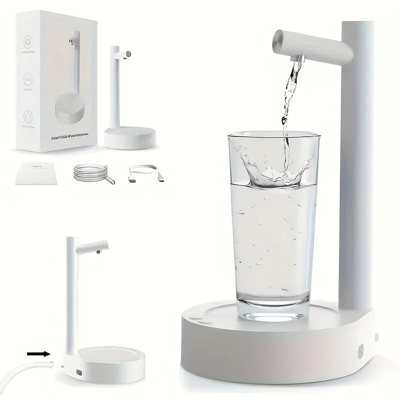 1pcUSB Rechargeable 6-Speed Adjustable Desktop Water Pump, Premium Safe Materials, Sleek Design. Ideal for Home, Office, Kitchen