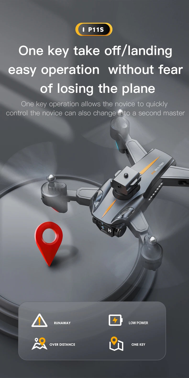 NEW P11 Max RC Drones 8K Professional HD Dual Camera Wifi Four-way Intelligent Obstacle Avoidance Foldable Quadcopter Toys Gifts