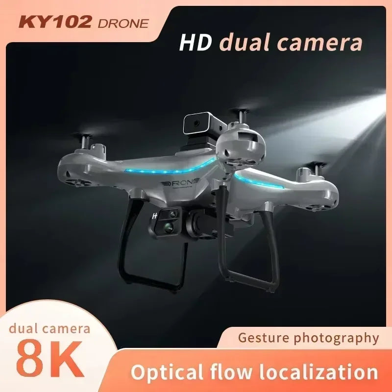 KY102 Drone 8K Professional Dual Camera Brushless Quadcopter Obstacle Avoidance Optical Flow Aerial Drone RC 10000M