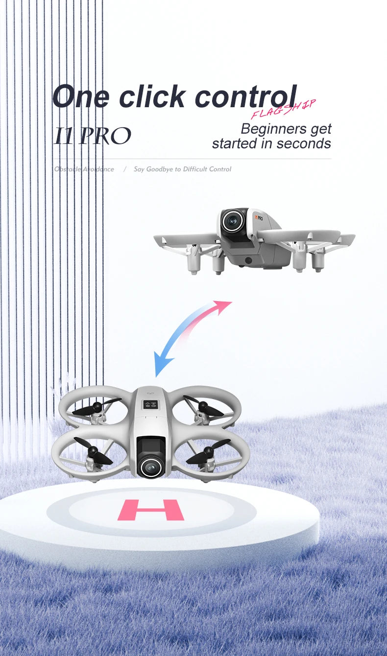 NEW i1PRO Mini Drone 8K HD Dual Camera Aerial Intellig Obstacle Avoidance Optical Flow Hover Avoidance Four-Axis RC Drone 10000M