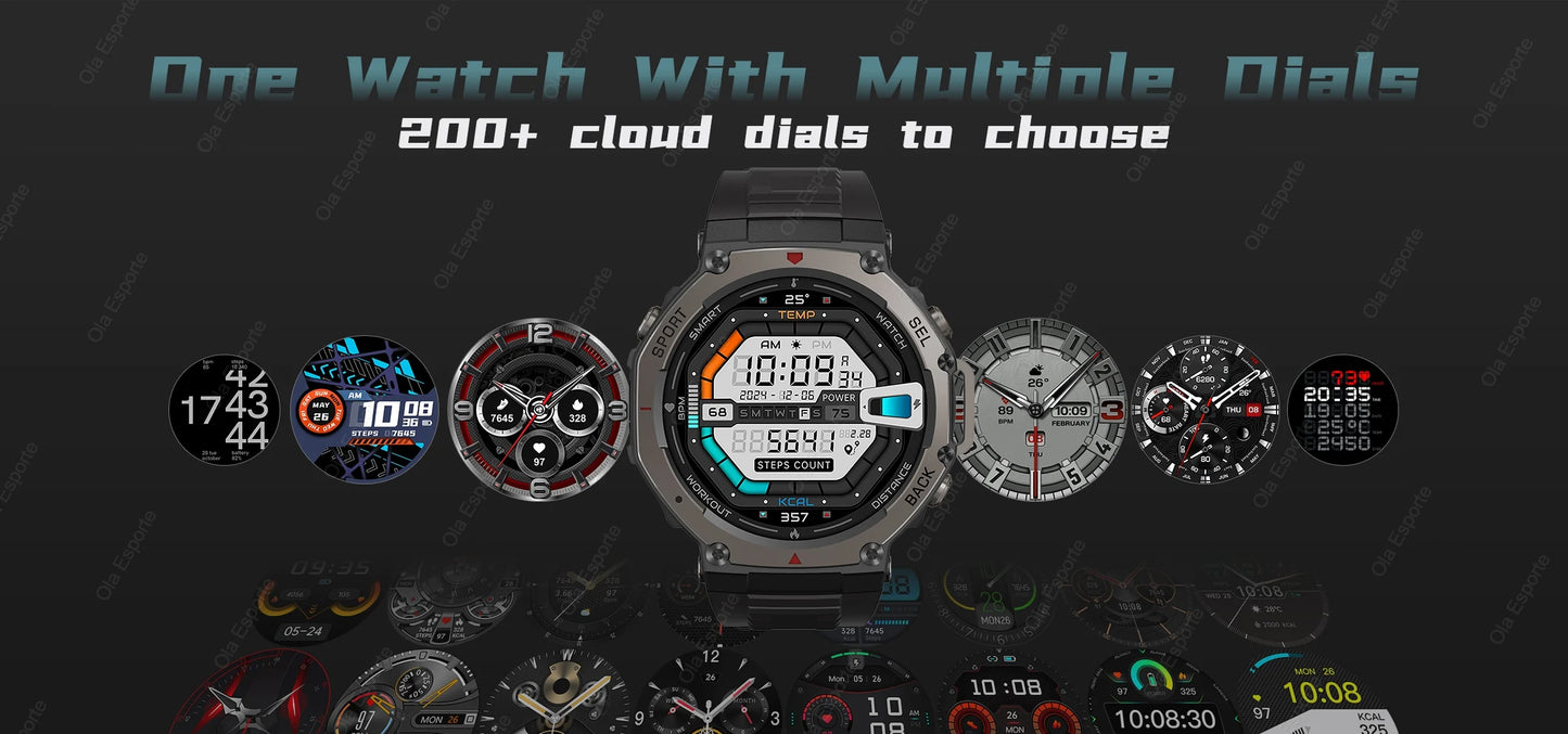 T-Rex 3 GPS Smart Watch 10ATM Waterproof Built-in Dual-band GNSS Compass Military Sport Smartwatch Men 2025 New For Xiaomi Ultra
