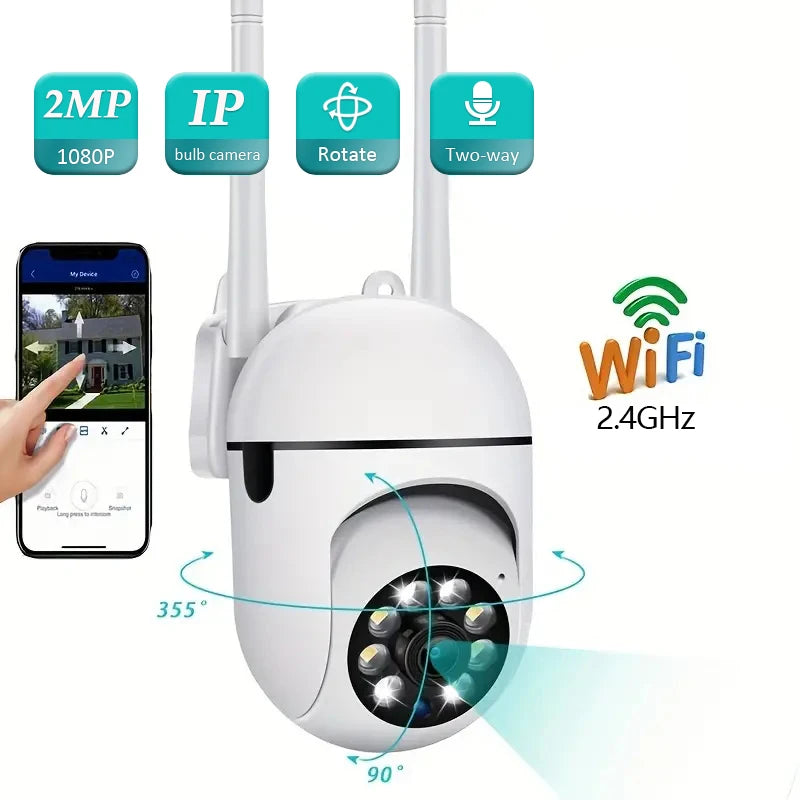 Wall-WiFi Camera 1080P HD Night Vision 2.4G hotspot 360° Rotate Anti-theft Monitor Security Surveillance Smart Camera for Phone