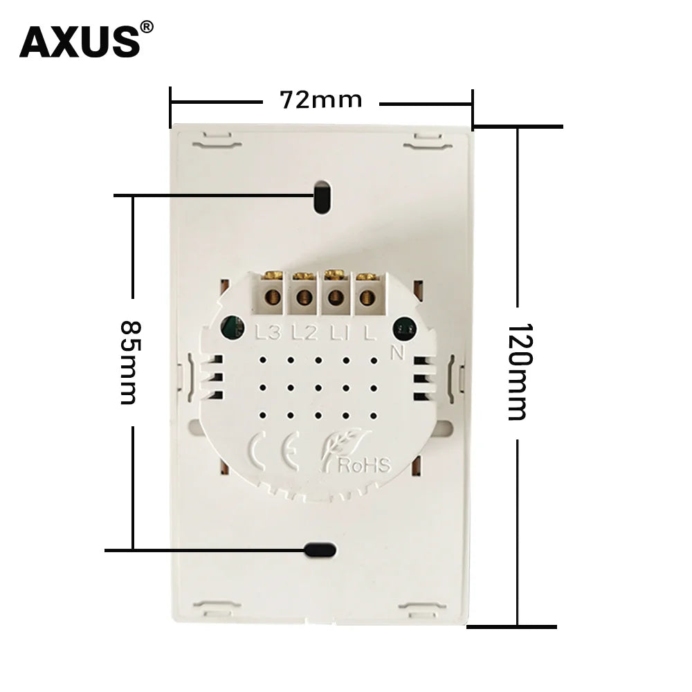 AC100-240 Touch Switch Power Led Panel Wall Light Switches Tempered Black White Crystal Glass 1/2/3 Gang Interruttore Switch