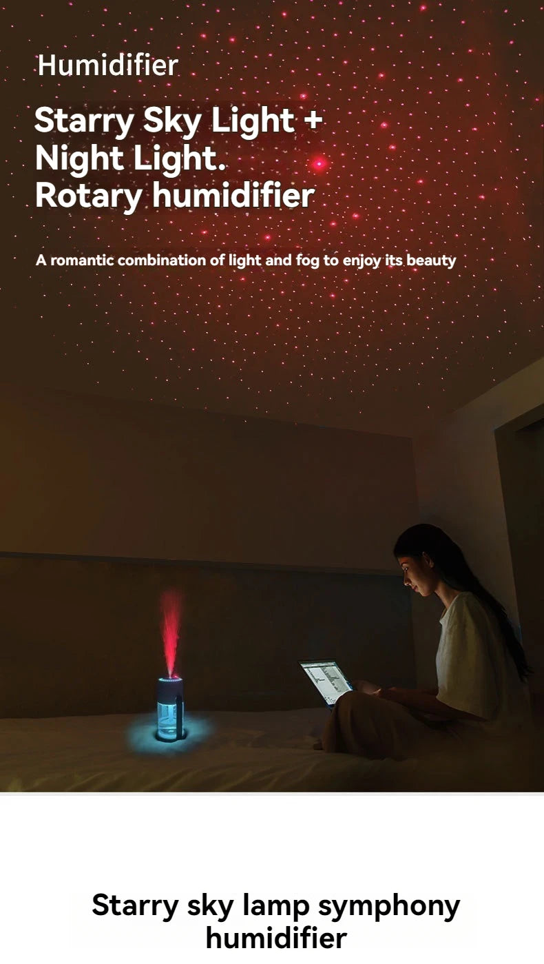 Starry Sky Top Humidifier CL28 Moving Head Humidifier Desktop Silent Aromatherapy Machine Projector Colorful Night Light Rotatin