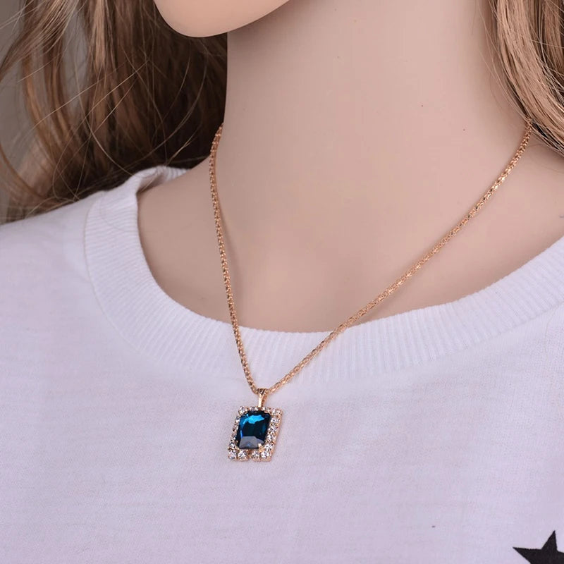 2022 New Crystal Jewelry Wedding Jewelry Set Black Zircon Dangle Earrings And Necklace Ring 3 Piece Set Women Trendy Accessories