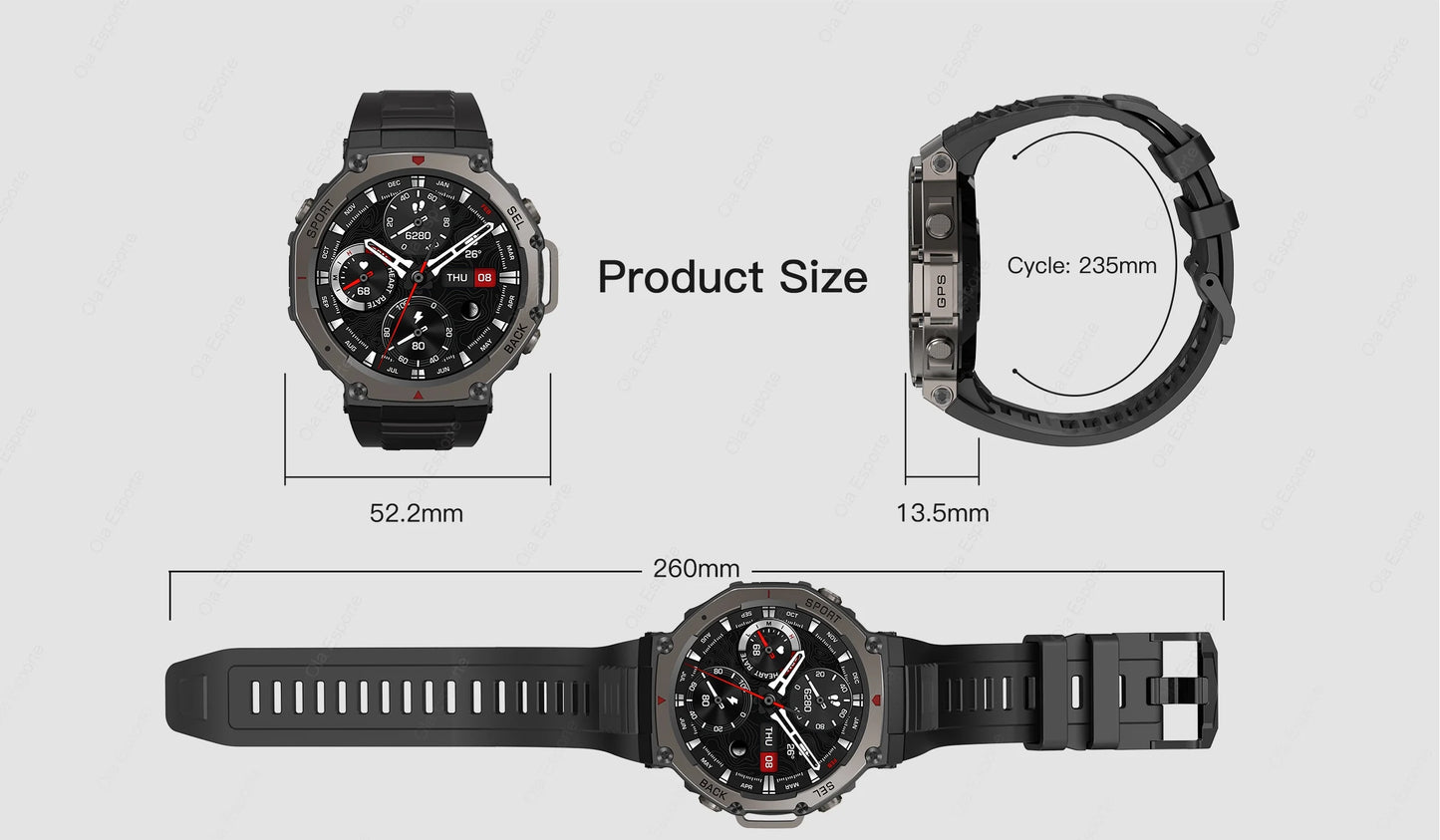 T-Rex 3 GPS Smart Watch 10ATM Waterproof Built-in Dual-band GNSS Compass Military Sport Smartwatch Men 2025 New For Xiaomi Ultra