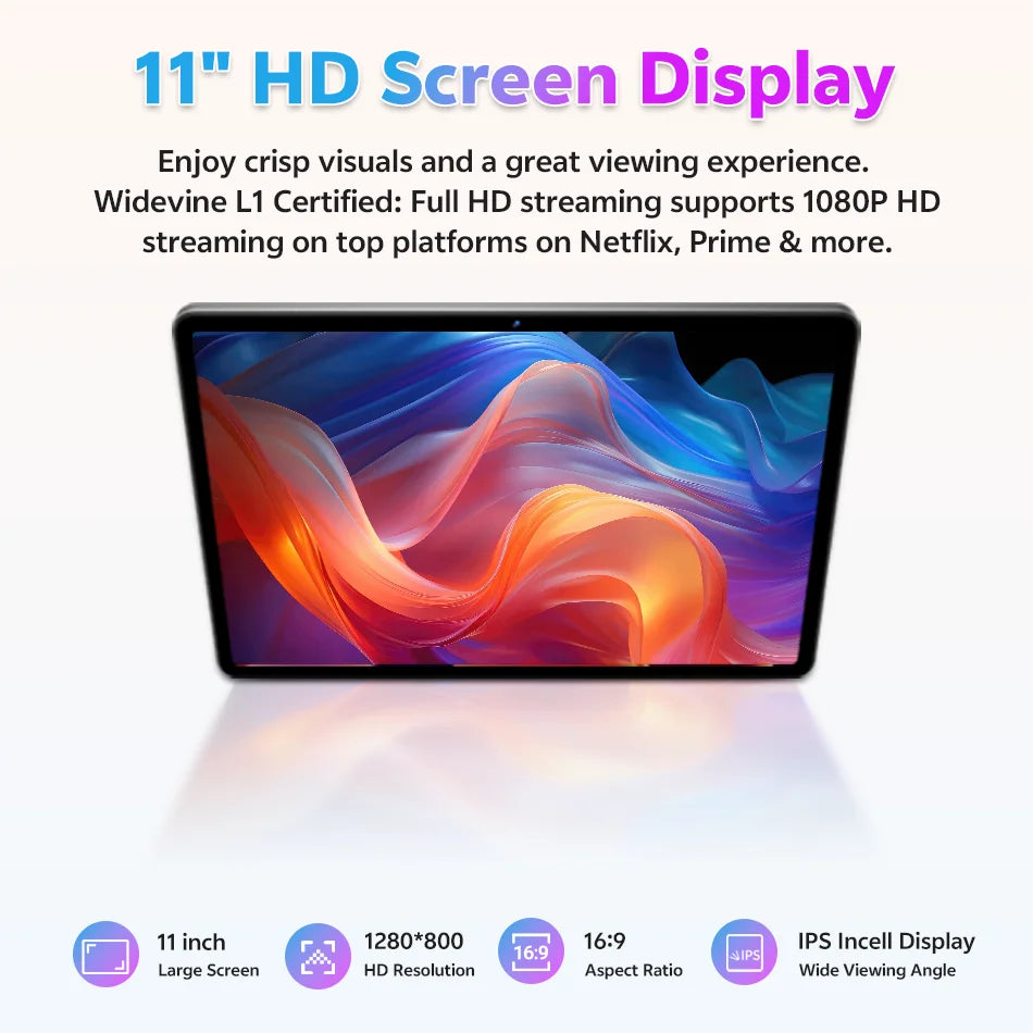 SVITOO 11 inch Tablet Android 15 12GB RAM 128GB ROM Octa Core 8000mah 2025 Tablet for Drawing Office Study HD Android Tablets