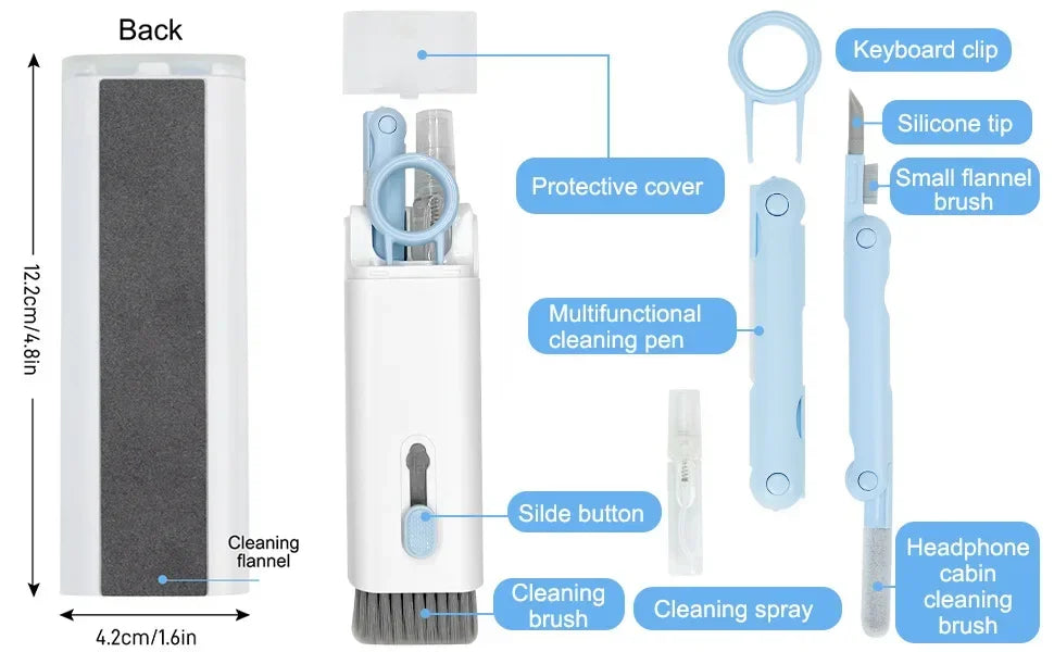 7 in 1 Computer Keyboard Cleaner Kit Earphones Cleaner Brush For AirPods Computer Tablet Laptop TV Screen Phone Cleaning Tools