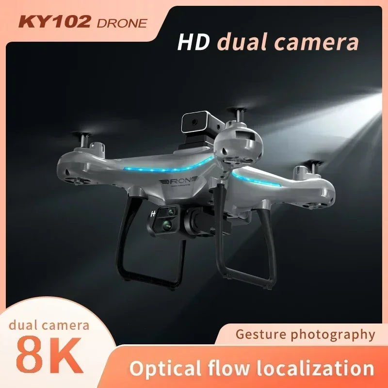 KY102 Drone 8K Professional Dual Camera Brushless Quadcopter Obstacle Avoidance Optical Flow Aerial Drone RC 10000M