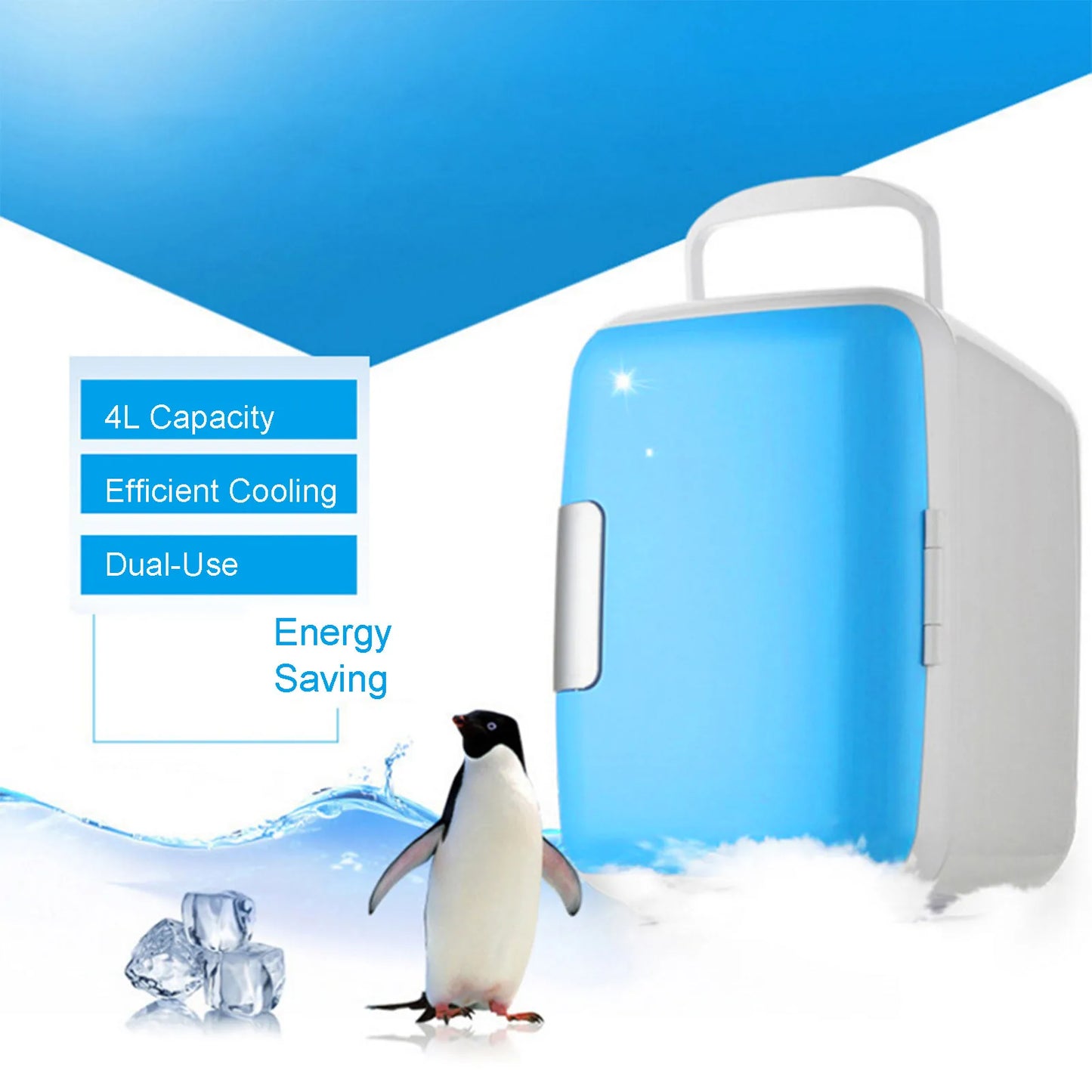Car Refrigerator 12V Mini Portable Fridge 4L Portable Cooling Warming Freezer Food Drinke Cooling Storage Box Container For Auto