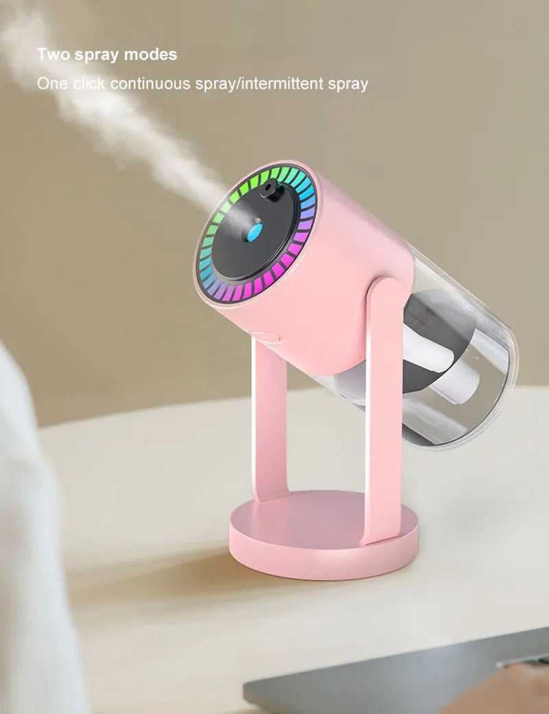 USB Car Air Humidifier Starry Sky Color Night Light Rotating 280ml Small Silent Vehicle Home Air Humidification Big Fog