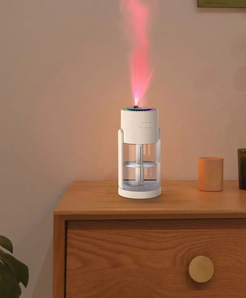 USB Car Air Humidifier Starry Sky Color Night Light Rotating 280ml Small Silent Vehicle Home Air Humidification Big Fog