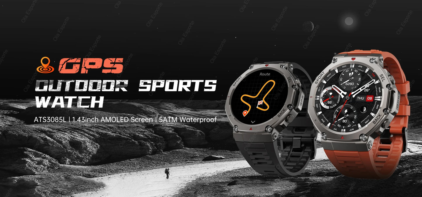 T-Rex 3 GPS Smart Watch 10ATM Waterproof Built-in Dual-band GNSS Compass Military Sport Smartwatch Men 2025 New For Xiaomi Ultra