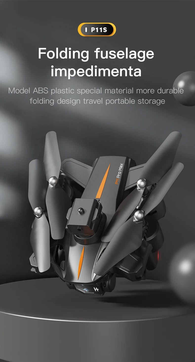 NEW P11 Max RC Drones 8K Professional HD Dual Camera Wifi Four-way Intelligent Obstacle Avoidance Foldable Quadcopter Toys Gifts