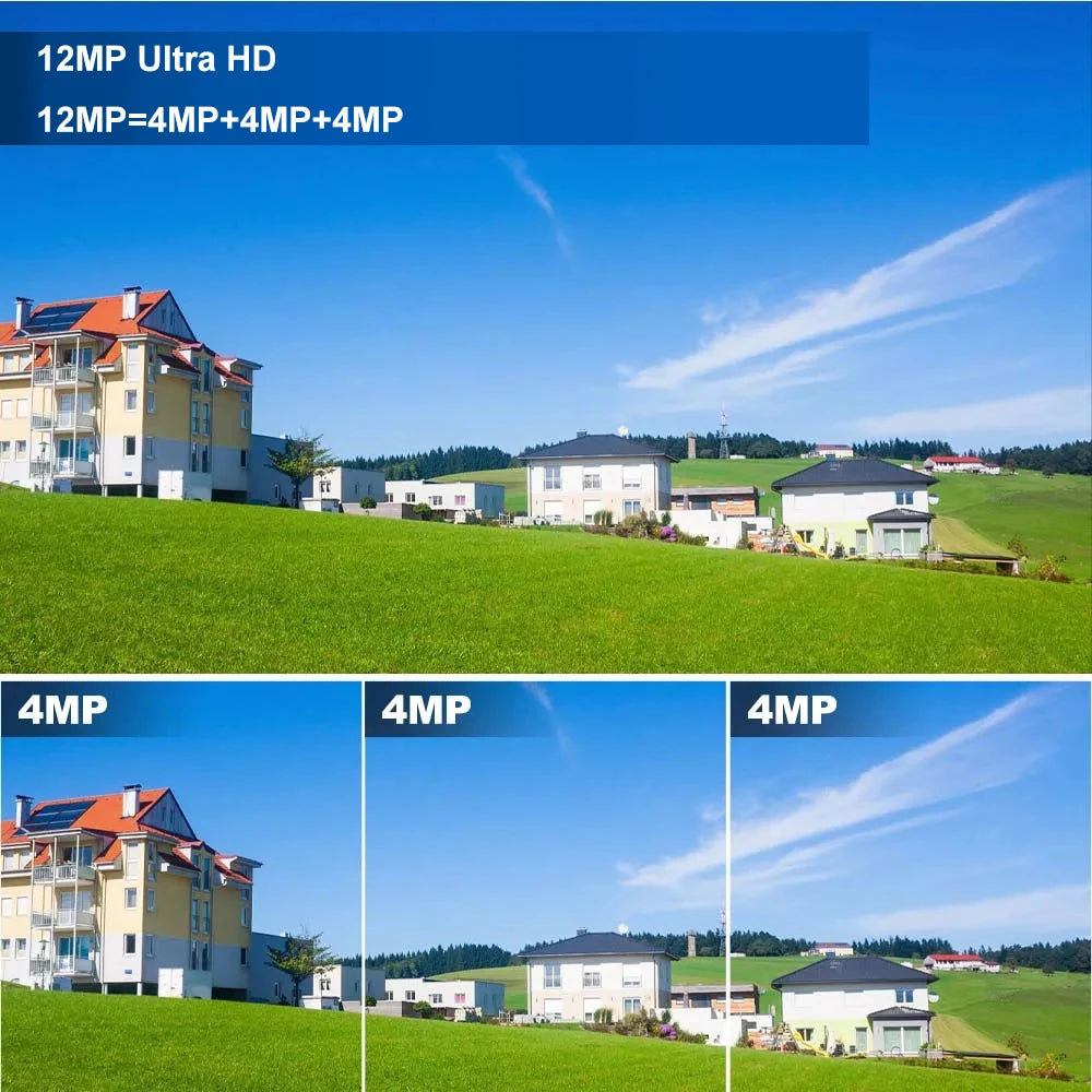 Wifi Solar Security Camera 360 PTZ Outdoor 12MP V380 Pro Cctv Dual Lens House Surveillance Cameras Smart Home Camarade Seguridad