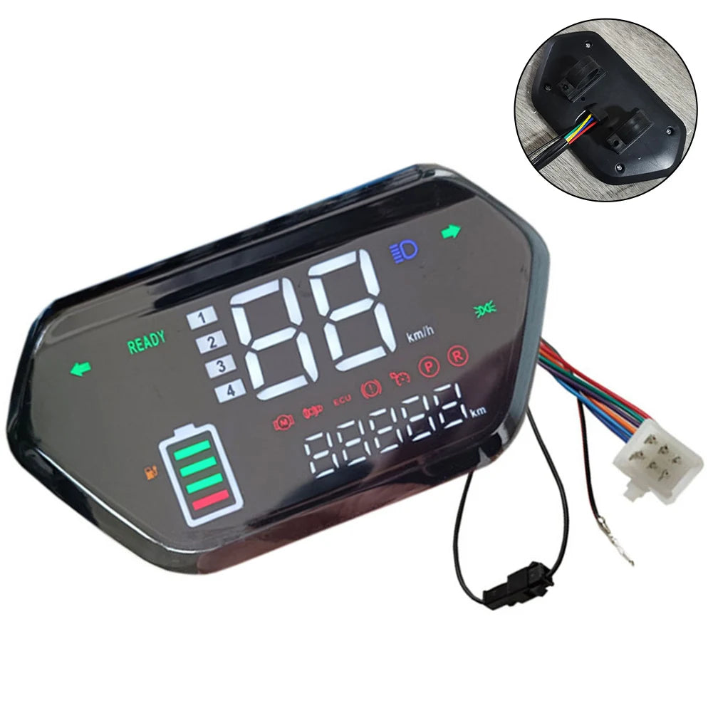 1Pcs Black 6PIN 48V 60V 72V LCD Display Meter Control Panel For E-Bike Motor Digital instrument panel for tricycles