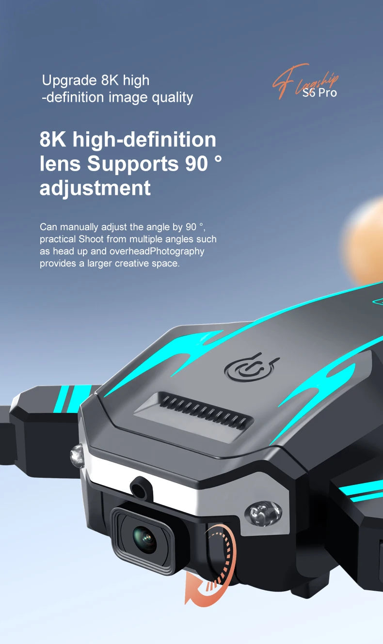 KBDFA G6 Drone Professional 4K HD Camera 8K No GPS Obstacle Avoidance RC Helicopter Brushless WIFI FPV Foldable Quadcopter Toys
