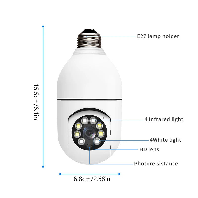 Wall-WiFi Camera Night Vision 2.4G hotspot 360° Rotate Anti-theft Monitor Security Surveillance Smart Camera for Phone