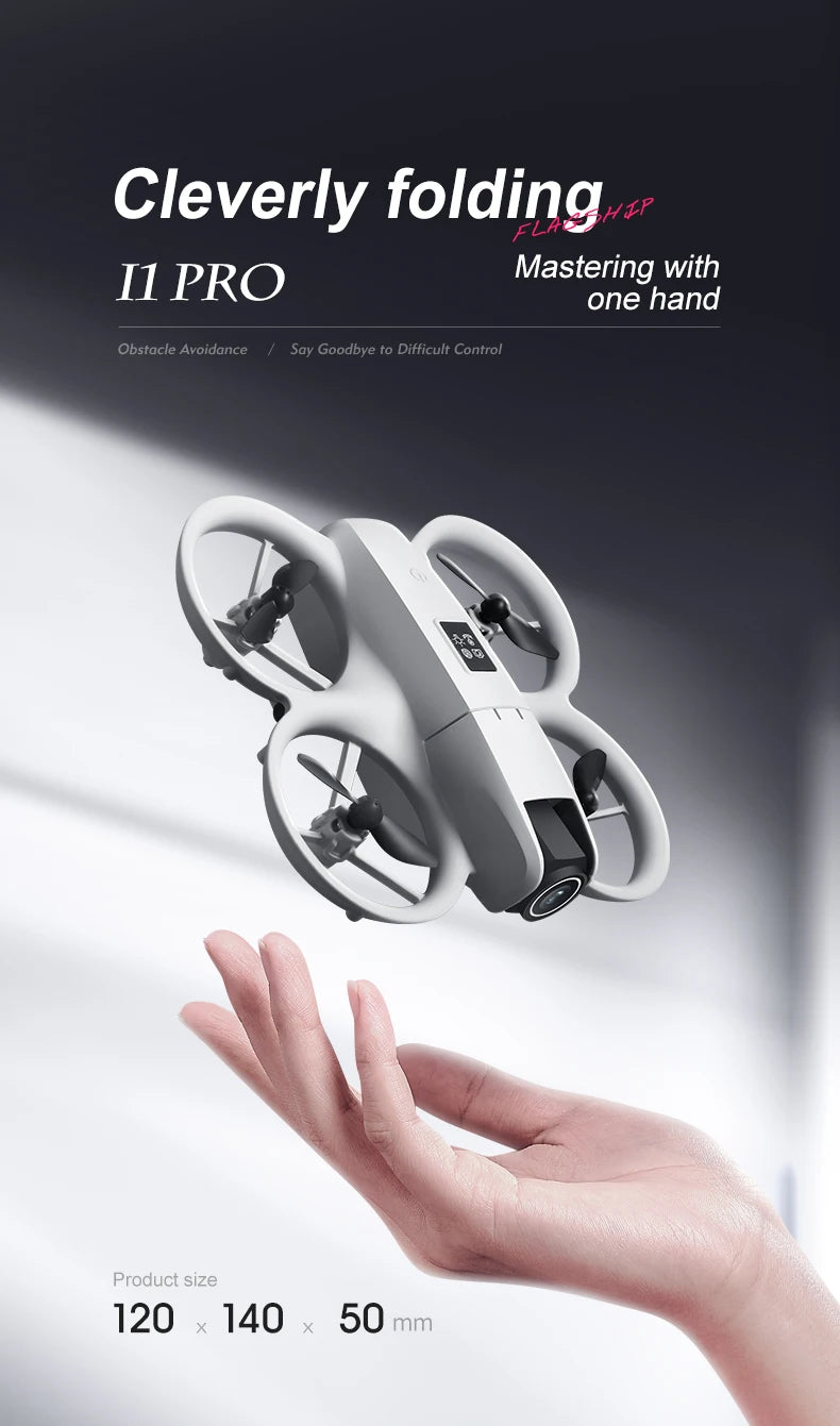 NEW i1PRO Mini Drone 8K HD Dual Camera Aerial Intellig Obstacle Avoidance Optical Flow Hover Avoidance Four-Axis RC Drone 10000M