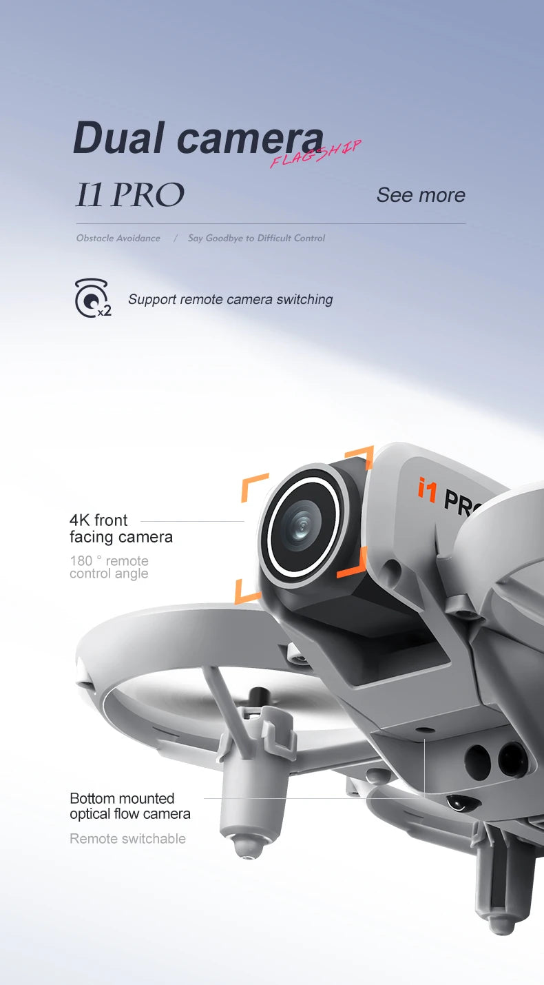 NEW i1PRO Mini Drone 8K HD Dual Camera Aerial Intellig Obstacle Avoidance Optical Flow Hover Avoidance Four-Axis RC Drone 10000M