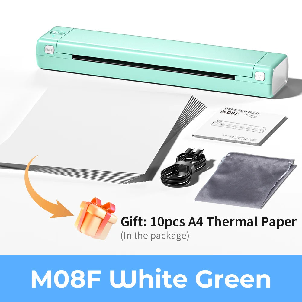 Phomemo M08F A4 Portable Thermal Printer 8.26"x11.69" A4 Thermal Paper Wireless Mobile Travel Printer Android iOS Laptop Printer