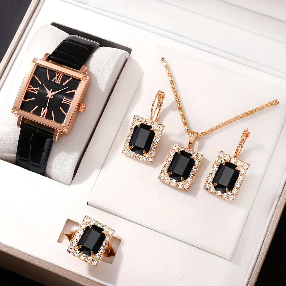 Women's Luxury Quartz Watches Roman Digital Dial Clock Women's Fashion Business Watch Leisure Green Bracelet Watch Reloj