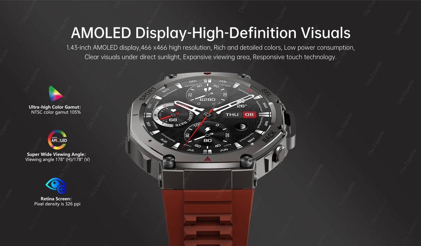 T-Rex 3 GPS Smart Watch 10ATM Waterproof Built-in Dual-band GNSS Compass Military Sport Smartwatch Men 2025 New For Xiaomi Ultra