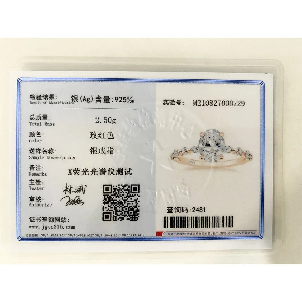 Trumium 925 Sterling Silver Luxury Ring Oval Cut Cubic Zirconia Engagement Rings Promise Rings for Women Free Engraving
