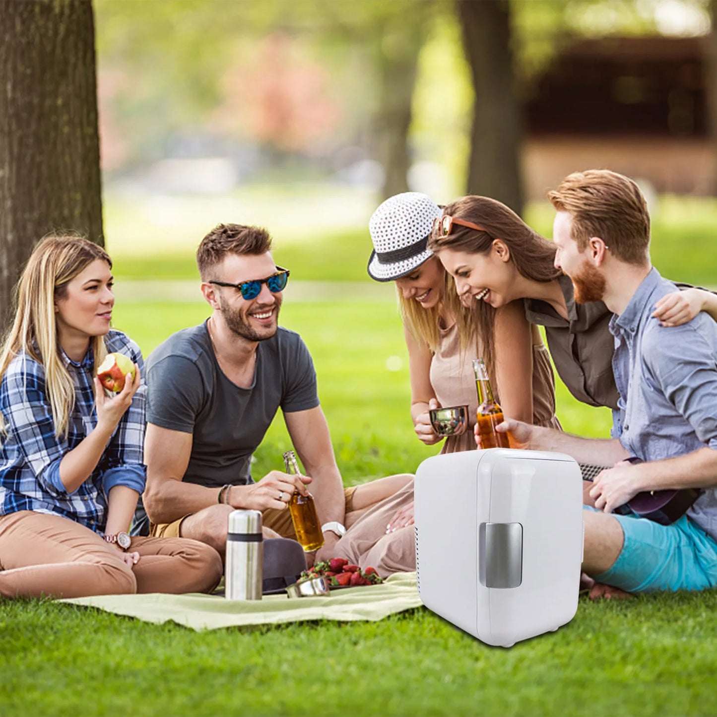 Car Refrigerator 12V Mini Portable Fridge 4L Portable Cooling Warming Freezer Food Drinke Cooling Storage Box Container For Auto