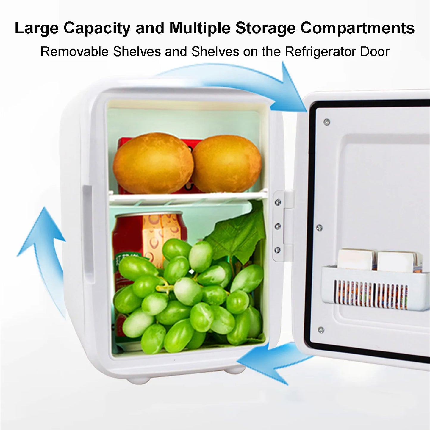 Car Refrigerator 12V Mini Portable Fridge 4L Portable Cooling Warming Freezer Food Drinke Cooling Storage Box Container For Auto